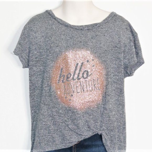 Kids Sparkly "Hello Adventure" Tee - Picture 1 of 2